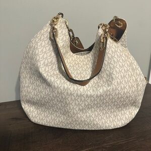 Michael Kors White and Brown Women's Bag